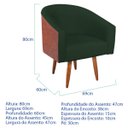 Ver imagem 3 de Poltrona Jade Decorativa Moderna Sala de Estar Quarto Escritório Conforto Corano Nozes e Suede Pés P