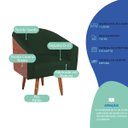 Ver imagem 4 de Poltrona Jade Decorativa Moderna Sala de Estar Quarto Escritório Conforto Corano Nozes e Suede Pés P