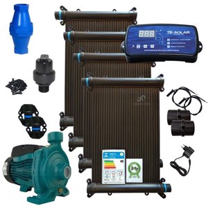Kit Aquecedor Solar Piscina 17 Placas 3m + Kit Completo