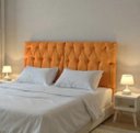 Ver imagem 1 de Cabeceira Almofadada Suspensa de Cama Casal Cabeceira Leticia 140cm X 55cm Laranja