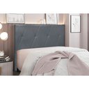 Ver imagem 2 de Cabeceira Cama Box Casal 140 Cm Aquilla Veludo Cinza S04 - D'Rossi
