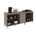 Ver imagem 3 de Kit 2 Balcões Modulados Gabinete Pia 120cm e Cooktop 70cm com Tampo Paris Fidelitá