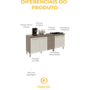 Ver imagem 7 de Kit 2 Balcões Modulados Gabinete Pia 120cm e Cooktop 70cm com Tampo Paris Fidelitá