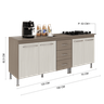 Kit 2 Balcões Modulados Gabinete Pia 120cm e Cooktop 70cm com Tampo Paris Fidelitá - 3