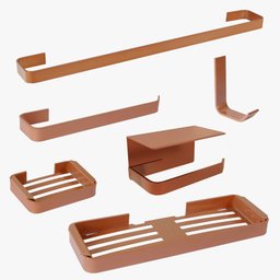 Kit Acessórios para Banheiro Rose 6 Peças C/ Suporte Celular - 1