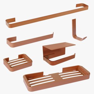 Kit Acessórios para Banheiro Rose 6 Peças C/ Suporte Celular