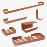 Kit Acessórios para Banheiro Rose 6 Peças C/ Suporte Celular - 1