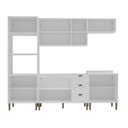 Ver imagem 7 de Cozinha Compacta Modulada 5 Peças 11 Portas 3 Gavetas 260cm Provençal Branco - Mademovel