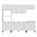 Ver imagem 4 de Cozinha Compacta Modulada 5 Peças 11 Portas 3 Gavetas 260cm Provençal Branco - Mademovel