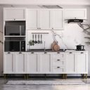 Ver imagem 3 de Cozinha Compacta Modulada 5 Peças 11 Portas 3 Gavetas 260cm Provençal Branco - Mademovel