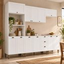 Ver imagem 5 de Cozinha Compacta Modulada 5 Peças 11 Portas 3 Gavetas 260cm Provençal Branco - Mademovel