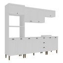 Ver imagem 2 de Cozinha Compacta Modulada 5 Peças 11 Portas 3 Gavetas 260cm Provençal Branco - Mademovel