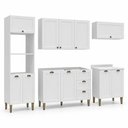Ver mais imagens de Cozinha Compacta Modulada 5 Peças 11 Portas 3 Gavetas 260cm Provençal Branco - Mademovel