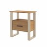 Mesa de Cabeceira Aracati 1 Gaveta na Cor Freijo com Off White 60cm - 64602 - 1