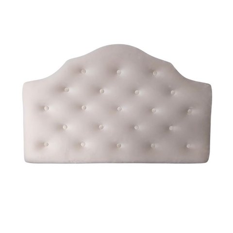 Cabeceira P. Cama Box Solteiro Butonê em Veludo Offwhite