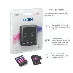 Carregador de Pilhas/baterias Sc333 ( Pilhas Aa/aaa/9v ) Elgin Unico - 2