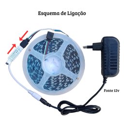 Fita de Led 5025 Dimerizável com 3 Cores de Luz (frio, Quente e Morno) de 5m de 12v com Controle Rem - 3