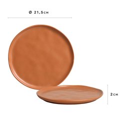 CONJUNTO C/ 6 PRATOS DE SOBREMESA BIO STONEWARE TERRAKOTTA Ø 21,5cm - 4