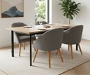 Ver imagem 2 de Cadeira Luna Decorativa Ergonômica Pés Madeira para Sala de Jantar,cozinha ou Quartos- Tecido Veludo