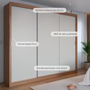 Ver imagem 3 de Guarda-roupa Casal 3 Portas de Correr 6 Gavetas Montclair 275 Cm - Canella C/ Off White Fosco