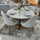 Ver imagem 3 de Sala de Jantar Mesa Redonda Bella 111 e 4 Cadeiras Dilly Fixas