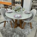 Ver imagem 4 de Sala de Jantar Mesa Redonda Bella 111 e 4 Cadeiras Dilly Fixas