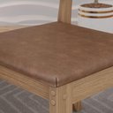 Ver imagem 6 de Cadeira Jantar Estofada Pé Madeira Kit 4 Maelis Sintético Caramelo H02 - Mpozenato