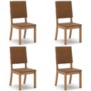 Ver imagem 3 de Cadeira Jantar Estofada Pé Madeira Kit 4 Maelis Sintético Caramelo H02 - Mpozenato