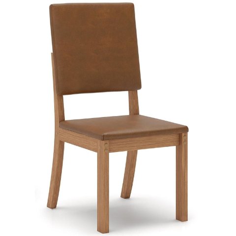 Cadeira Jantar Estofada Pé Madeira Kit 4 Maelis Sintético Caramelo H02 - Mpozenato