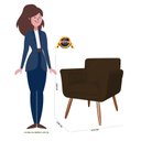 Ver imagem 5 de Conjunto 2 Poltronas Cadeiras Isabella Sala de Estar Corano Marrom - Incasa Decor