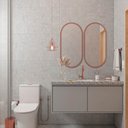 Ver imagem 4 de Espelho Oval Decorativo para Hall 75x40cm - Rosê Gold