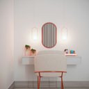 Ver imagem 2 de Espelho Oval Decorativo para Hall 75x40cm - Rosê Gold