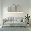 Ver imagem 5 de Espelho Oval Decorativo para Hall 75x40cm - Rosê Gold