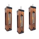 Ver imagem 3 de Kit 3 Luminária Pendente Indiana Moderno em Madeira com Lâmpada T30