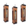 Kit 3 Luminária Pendente Indiana Moderno em Madeira com Lâmpada T30 - 3