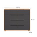 Ver imagem 4 de Guarda Roupa Solteiro com Cômoda Vivacce 4 Portas de Bater com Espelho 8 Gavetas MDP Titânio