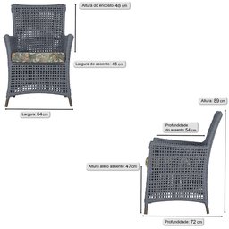 Poltrona Igapó Alumínio Micro Pintura Marrom Corda Náutica Estofado 4 - 2 Poltrona Igapó Alumínio Micro Pintura Marrom Corda Náutica Estofado 4 - 2
