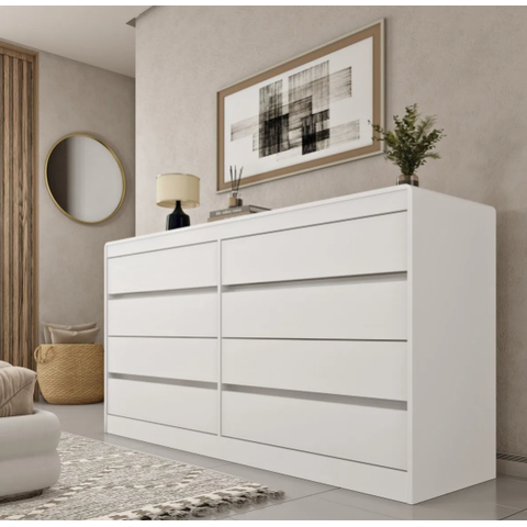 Cômoda Espanha 8 Gavetas 100% MDF - Móveis Tcil:Neve