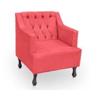 Ver imagem 4 de Kit 2 Poltronas para Sala de Estar Clássica Confortável e Reforçada Suede Elizabeth:rosa