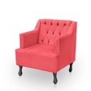 Ver imagem 5 de Kit 2 Poltronas para Sala de Estar Clássica Confortável e Reforçada Suede Elizabeth:rosa
