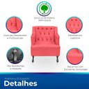 Ver imagem 3 de Kit 2 Poltronas para Sala de Estar Clássica Confortável e Reforçada Suede Elizabeth:rosa