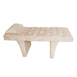 Kit Maca Estética Capitonê com Mocho e Escadinha Bege Slk Decor Reta - 2