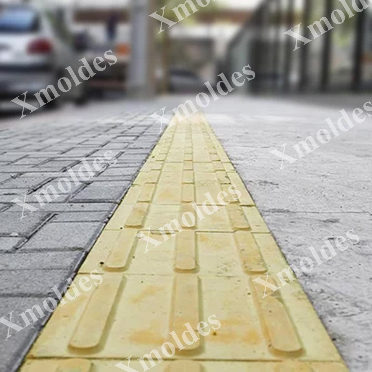 10 Formas Piso Tátil Reta Direcional Abs 3d Concreto - 2
