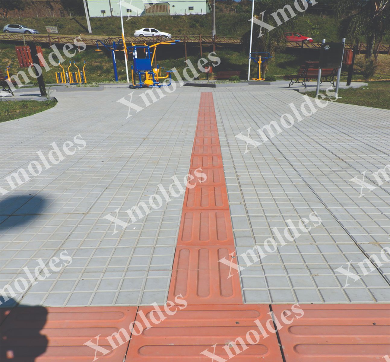 10 Formas Piso Tátil Reta Direcional Abs 3d Concreto - 1