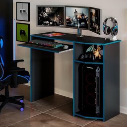 Mesa para Pc Escrivaninha Home Office Gamer Azul - 1