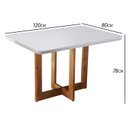 Ver imagem 2 de Mesa de Jantar 120x80cm Tampo Madeira/Vidro Vitoria Marrom/Imbuia/Laca Offwhite