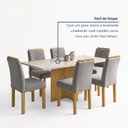 Ver mais imagens de Conjunto de Mesa de Jantar 6 Lugares 160x80cm Vidro MDF Carol Cinamomo Off White Cinza