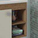 Ver imagem 4 de \Conjunto Gabinete Banheiro Completo Suspensa Nicho Balcão Kit Aéreo 1 Porta Clássica