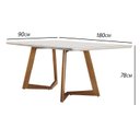 Ver imagem 2 de Mesa de Jantar 180x90cm Tampo Madeira/Vidro Safira Marrom/Imbuia/Laca Offwhite
