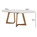 Ver imagem 2 de Mesa de Jantar 220x110cm Tampo Madeira/Vidro Safira Marrom/Imbuia/Laca Offwhite